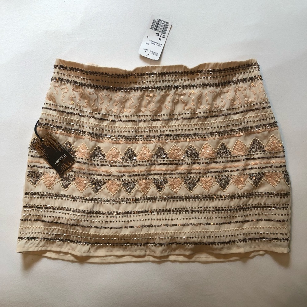 Cream mini skirt